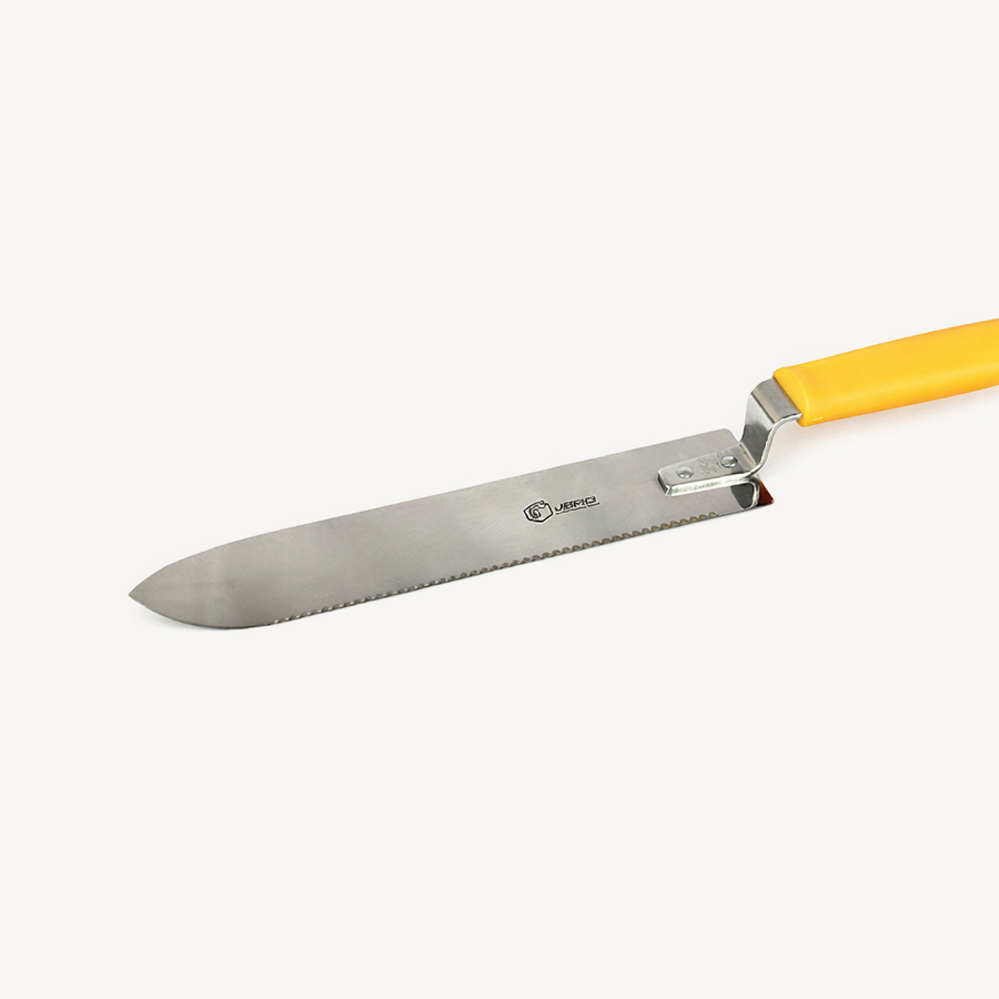 Couteau à désoperculer inox - 2 dents - manche plastique