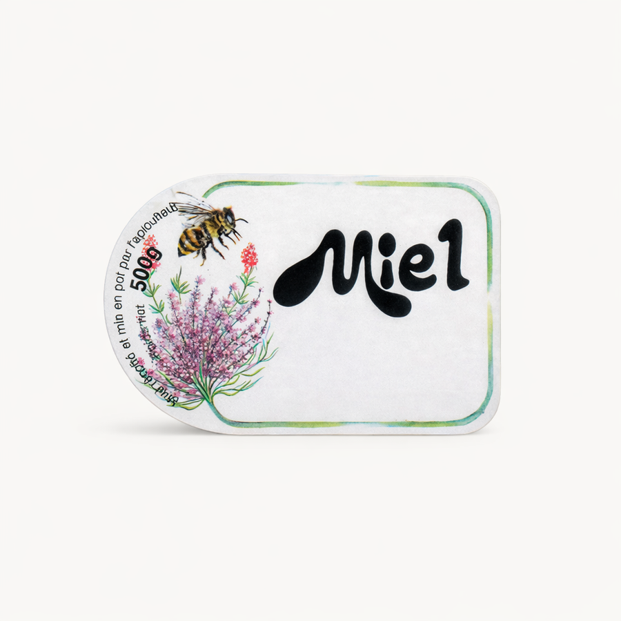 Etiquette non adhésive - abeilles/fleurs - 500 g par 100