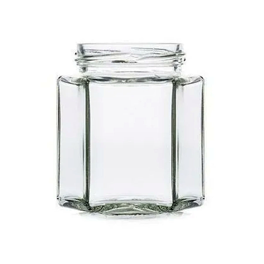 Pot verre 500 g hexagonal T070 sans capsule
