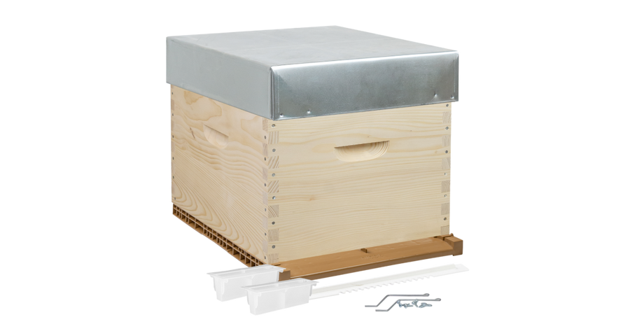Ruche 10 cadres tenons - fond plastique - toit tôle
